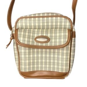 Gitano Vintage Brown Plaid Crossbody Purse